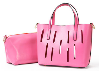 Waterproof  genuine leather handbags with light gold hardware