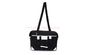 Black lightweight cloth luggage duffel travel bags with long shoulder strap